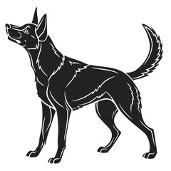 Isolated Black Silhouette of Dog