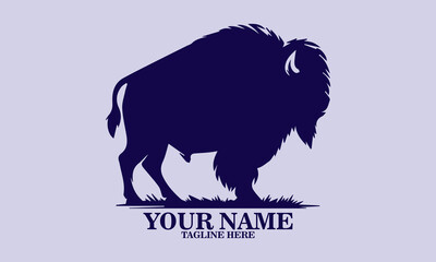 Bison ten yell day icon. bison vector illustration, bison logo design