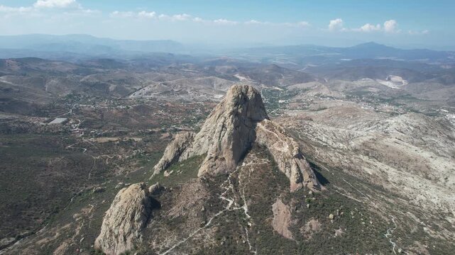 Aerial View of Pena de Bernal &ndash; One of the World&rsquo;s Largest Monoliths in Queretaro, Mexico