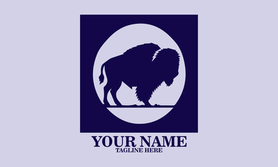 Bison ten yell day icon. bison vector illustration, bison logo design