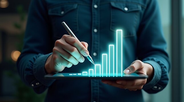  businessman-touching-virtual-graph-displaying-positive-growth-trend