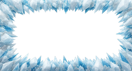 Ice Frame or Frozen Border on transparent background png