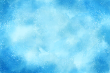 Watercolor blue background with space for text. Abstract hand painted aquarelle light blue backdrop