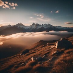 sunset in the mountains