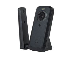 Modern Smart Doorbell Camera Front View, Minimalist Black Design, Isolated on White Background PNG