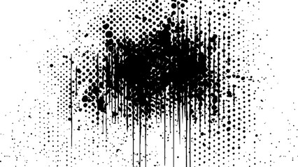 Abstract black spots, splashes and dotted paint marks on a white background. grunge texture of old background. Vector abstract splashes and dotted paint distressed halftone brush with grunge texture. 