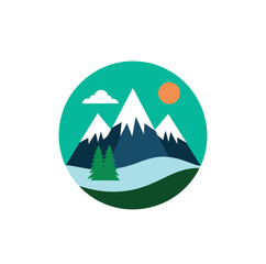 Obraz premium mountain landscape vector illustration
