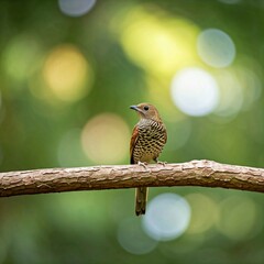 Beautiful Barred Antshrike on Tree Branch