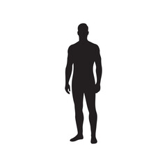 Adult man silhouette vector flat illustration design on white background