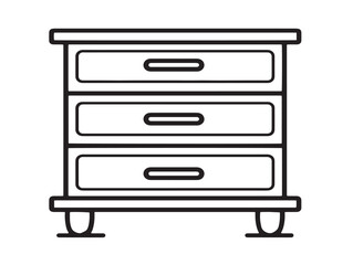 Classic chest of drawers icon in flat vector art