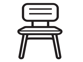Simple classroom seat icon in clean flat outline