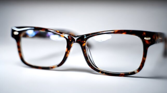 Close-up of tortoise-shell eyeglasses
