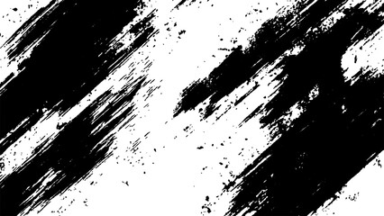 Abstract black brush strokes on white background design texture. Vector grunge texture. Abstract black and white ink brush strokes grunge texture background.
