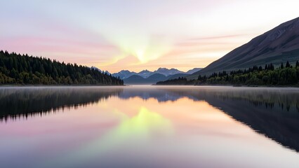 Fototapeta premium Arctic Winter Aurora Borealis Landscape