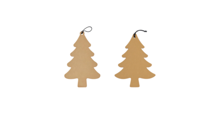 Cardboard Christmas Tree Tag on transparent background png