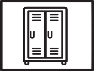 Simple locker cabinet icon with clean line details