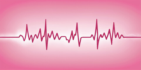 Green medical cardiogram line showing the heartbeat frequency on a monitor, forming a heart shape illustration