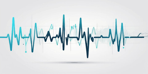 Medical graph showing a green heartbeat pulse on a monitor with a cardiogram wave
