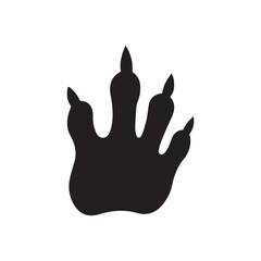 Crocodile paw print silhouette vector flat illustration design on white background