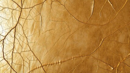 Golden Botanical Texture with Fine Veins and Subtle Shades of Warmth, Featuring Delicate Details and a Natural Organic Appearance