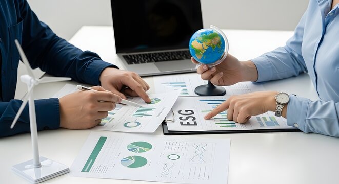 Esg strategy meeting environmental social governance investment sustainability report analysis and planning