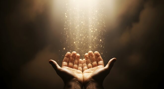 Hands reaching for light hope and faith spiritual awakening receiving blessings divine guidance seeking hope