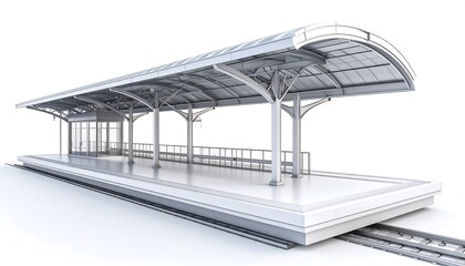 Modern train station platform