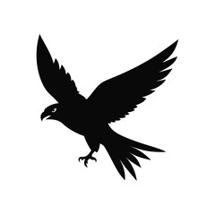 Obraz premium Falcon in Hunting Dive with Sharp Focus Silhouette Vector Illustration