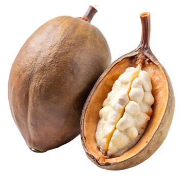 Close up of sapucaia nuts, lecythis pisonis, isolated on transparent background, a brazilian seed with a shell, a tropical fruit and a healthy ingredient