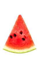 Triangular watermelon slice with seeds, a refreshing summer treat on transparent background