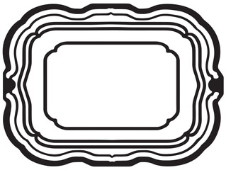 Minimal decorative tray icon in 2D line art