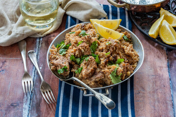 Spiced chicken and date pilaf