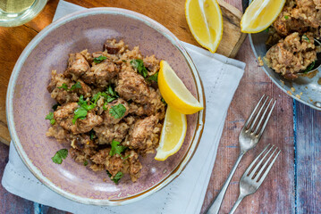 Spiced chicken and date pilaf