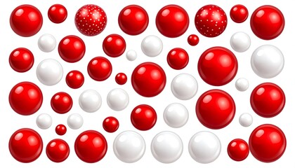Red and white balls