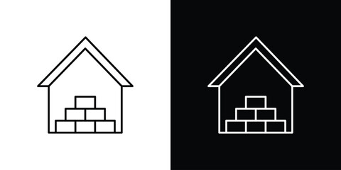 Warehouse icon vector illustration sign symbol. linear design