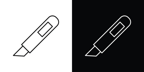 Utility knife icon vector illustration sign symbol. linear design