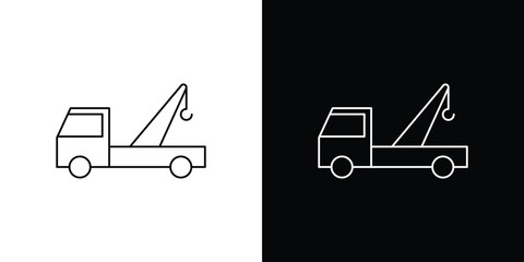 Tow truck icon vector illustration sign symbol. linear design