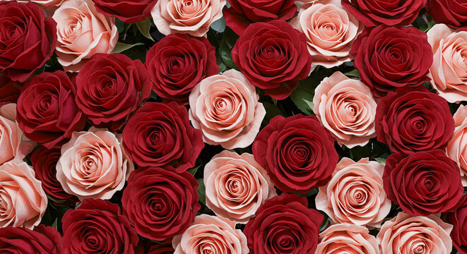 Vibrant Arrangement of Red and Pink Roses Showcasing Beauty and Romance in a Floral Display Perfect for Special Occasions