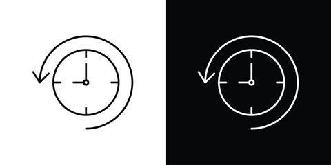 Rewind time icon vector illustration sign symbol. linear design