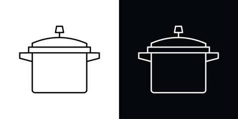 pressure cooker icon vector illustration sign symbol. linear design