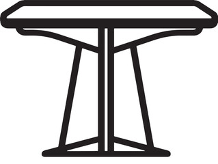 Stylish dinner table icon in outlined flat vector format