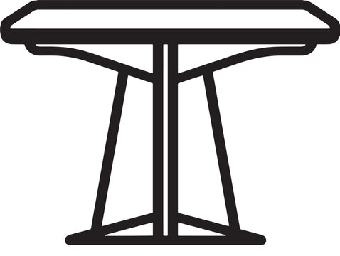 Stylish dinner table icon in outlined flat vector format