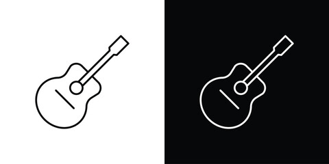 Guitar icon vector illustration sign symbol. linear design