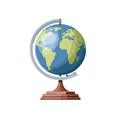 Vector Illustration of a Desktop World Globe