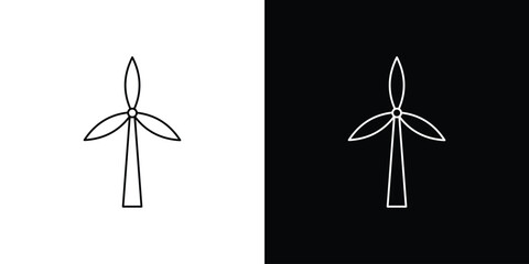 Eolic energy icon vector illustration sign symbol. linear design