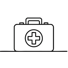 Obraz premium A simple line drawing depicts a first aid kit, a symbol of medical assistance and emergency preparedness, essential for safety and well-being.