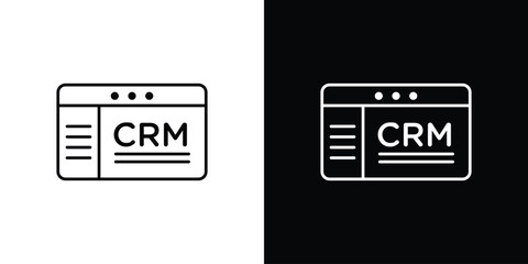 CRM icon vector illustration sign symbol. linear design