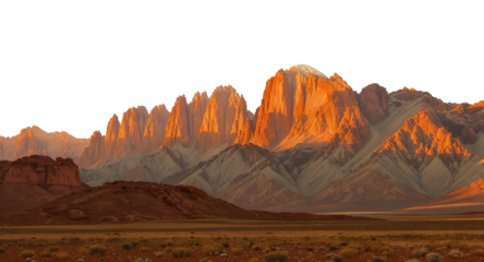 desert landscape at sunset on transparent background png