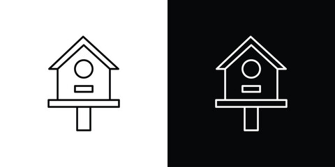 Bird house icon vector illustration sign symbol. linear design
