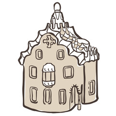Illustration of Park G&uuml;ell. Vector Graphic on the white Background.